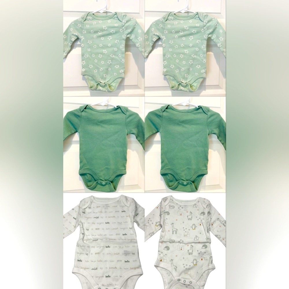 SIX Cloud Island Long Sleeve Bodysuits 3-6 month (3-6m)